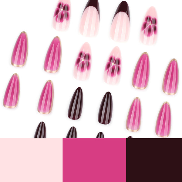 12 Sizes-24 Pcs Press On Nails JP3826