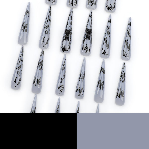 12 Sizes-24 Pcs Press On Nails JP3490