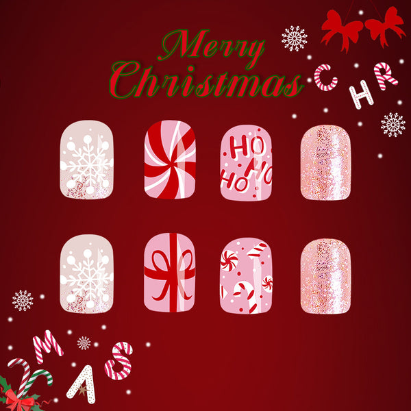 12 Sizes-24 Pcs Press On Nails C678