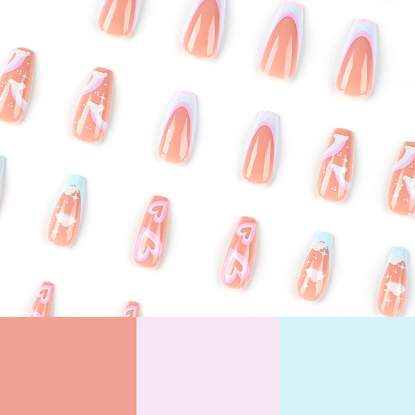 12 Sizes-24 Pcs Press On Nails JP2496