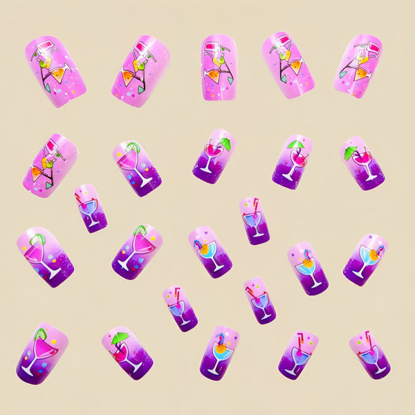 12 Sizes-24 Pcs Press On Nails Y562