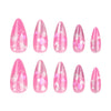 Almond Glossy Medium Pink Press on Nails