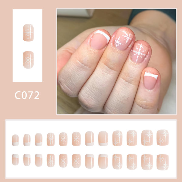 12 Sizes-24 Pcs Press On Nails C072