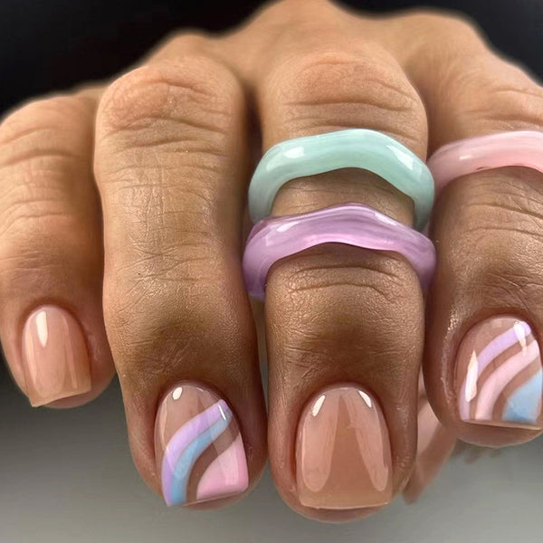 12 Sizes-24 Pcs Press On Nails W1141