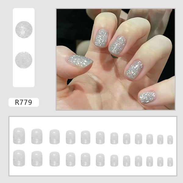 12 Sizes-24 Pcs Press On Nails R767