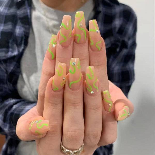 12 Sizes-24 Pcs Press On Nails 1118