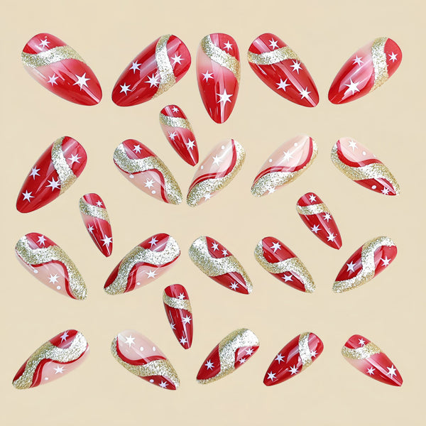 12 Sizes-24 Pcs Press On Nails Y1998