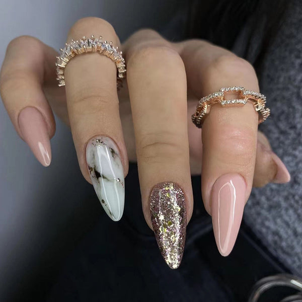 12 Sizes-24 Pcs Press On Nails W284