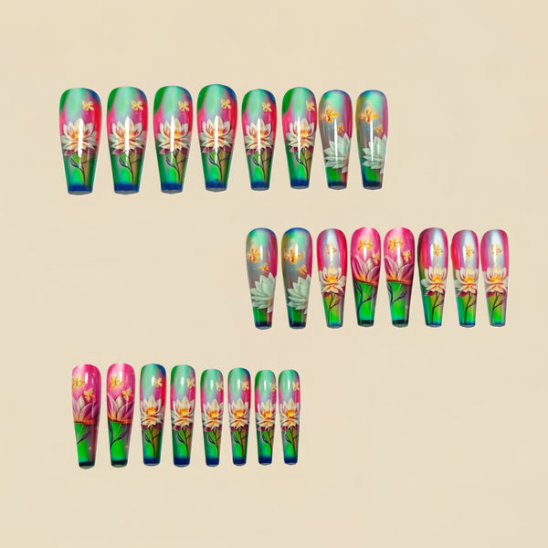 12 Sizes-24 Pcs Press On Nails Y1575