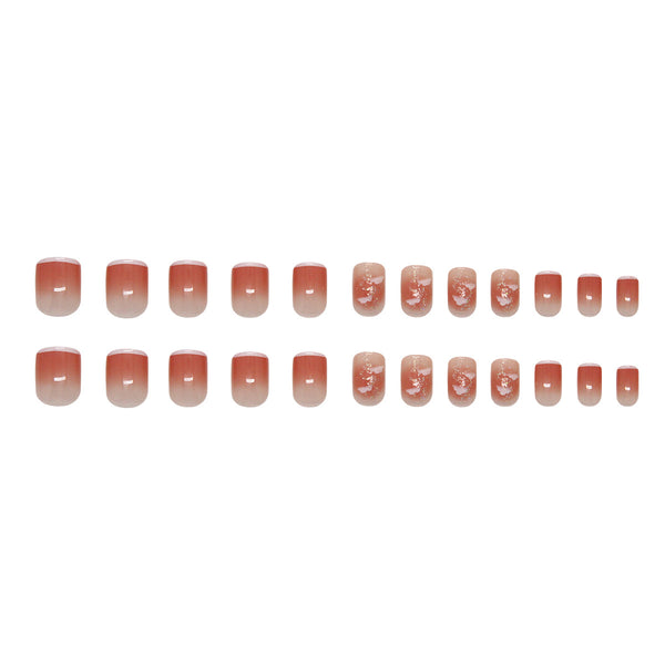 12 Sizes-24 Pcs Press On Nails R907