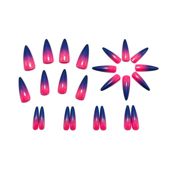 12 Sizes-24 Pcs Press On Nails Y1518