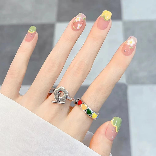 12 Sizes-24 Pcs Press On Nails R760