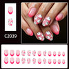 12 Sizes-24 Pcs Press On Nails C2039