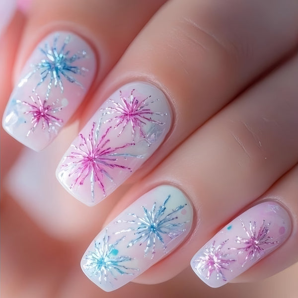 12 Sizes-24 Pcs Press On Nails Y1524