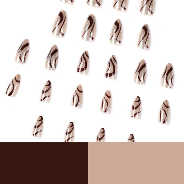 12 Sizes-24 Pcs Press On Nails JP2039