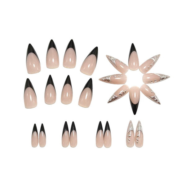 12 Sizes-24 Pcs Press On Nails Y1805