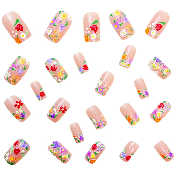 12 Sizes-24 Pcs Press On Nails Y655