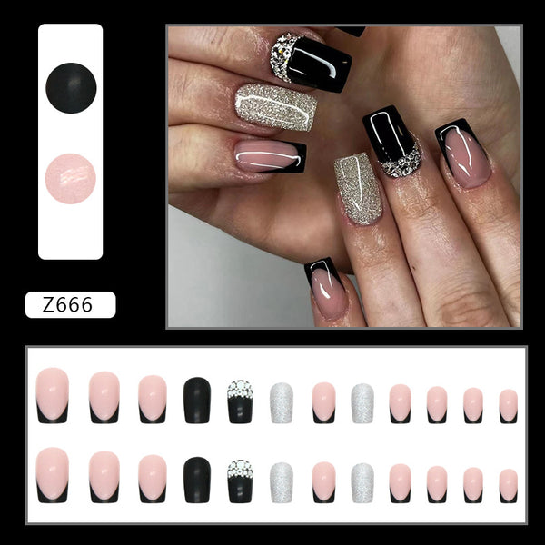 12 Sizes-24 Pcs Press On Nails Z641