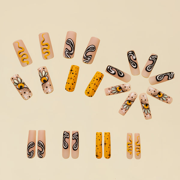 12 Sizes-24 Pcs Press On Nails Y082