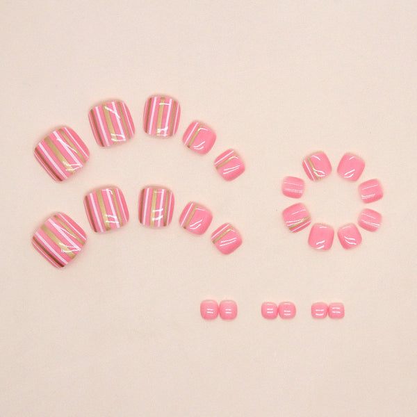 12 Sizes-24 Pcs Press On Nails F107