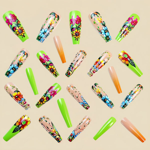 12 Sizes-24 Pcs Press On Nails Y822