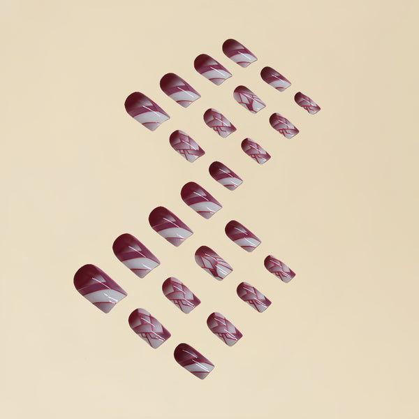 12 Sizes-24 Pcs Press On Nails Y003
