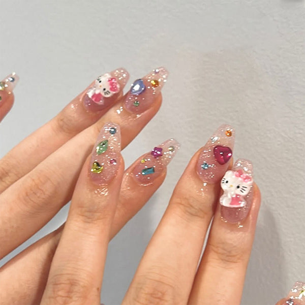 12 Sizes-24 Pcs Press On Nails JP3619