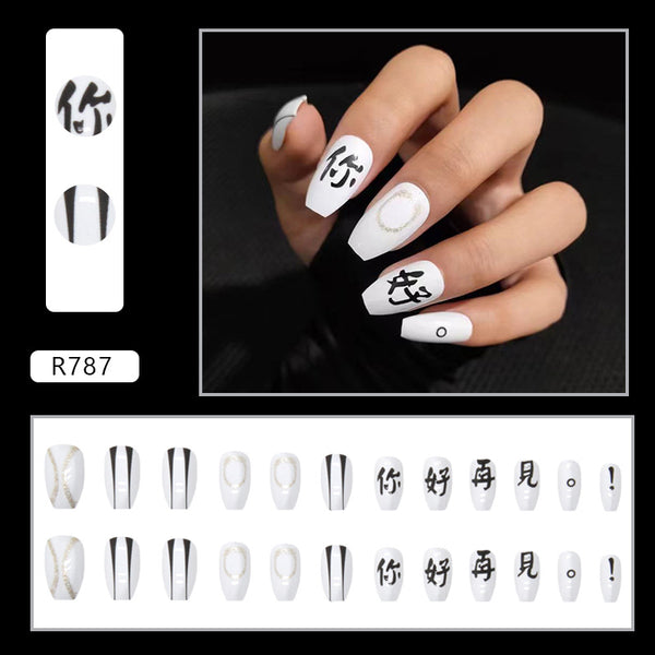12 Sizes-24 Pcs Press On Nails R787