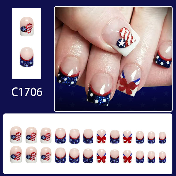 12 Sizes-24 Pcs Press On Nails C1706