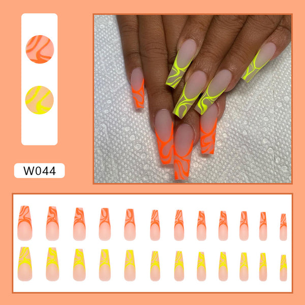 12 Sizes-24 Pcs Press On Nails W044