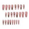 French Glossy Long Pink Square Press on Nails