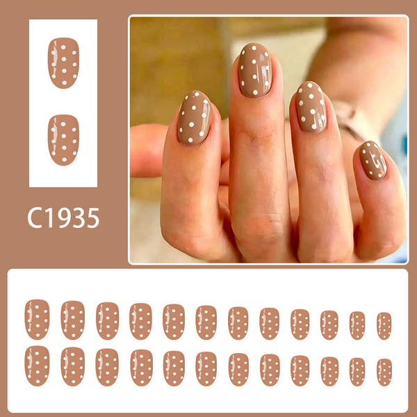 12 Sizes-24 Pcs Press On Nails C1935