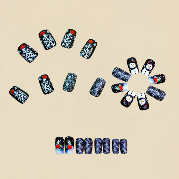 12 Sizes-24 Pcs Press On Nails Y1305