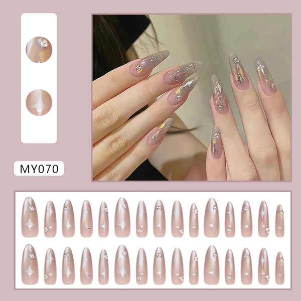 12 Sizes-24 Pcs Press On Nails MY070