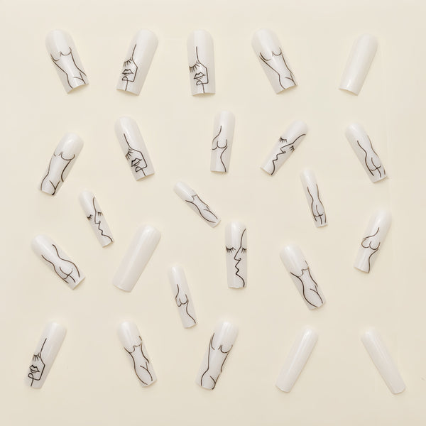 12 Sizes-24 Pcs Press On Nails Y186