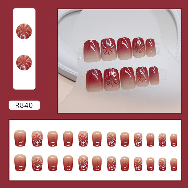 12 Sizes-24 Pcs Press On Nails R840
