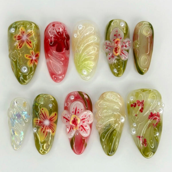 12 Sizes-24 Pcs Press On Nails Z1115