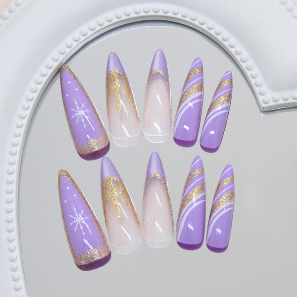 12 Sizes-24 Pcs Press On Nails W2107