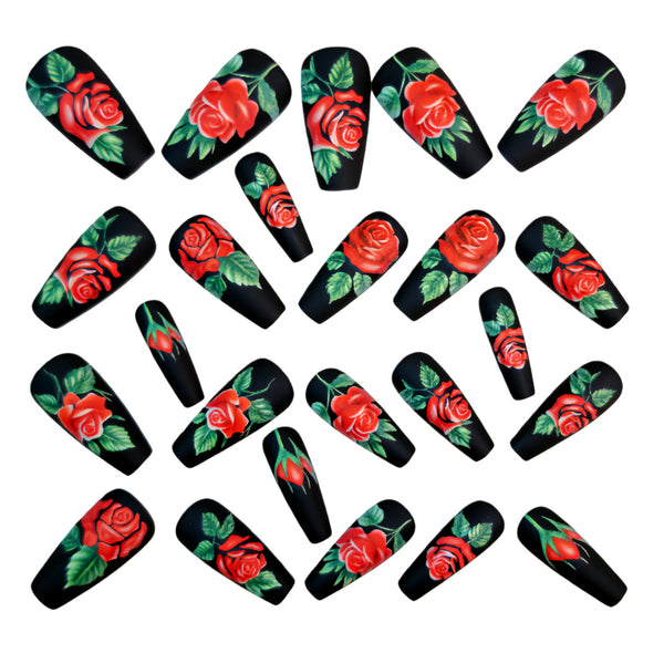 12 Sizes-24 Pcs Press On Nails Y1634