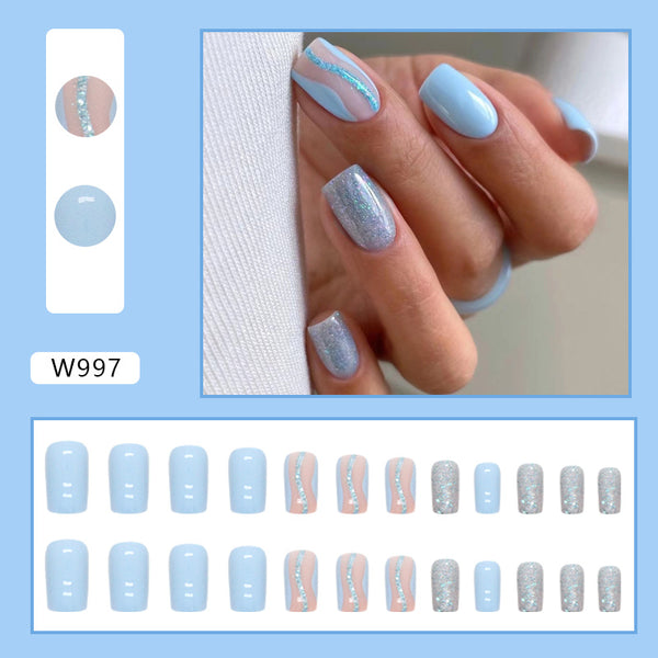 12 Sizes-24 Pcs Press On Nails W997