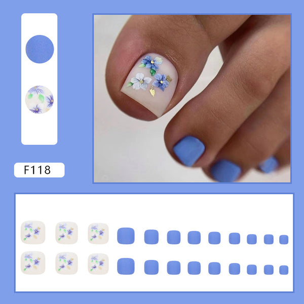 12 Sizes-24 Pcs Press On Nails F118