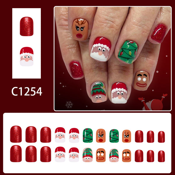 12 Sizes-24 Pcs Press On Nails C1254