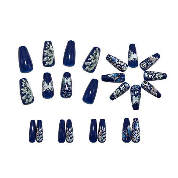 12 Sizes-24 Pcs Press On Nails Y1534