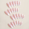 Almond French Glossy Medium Pink Press on Nails