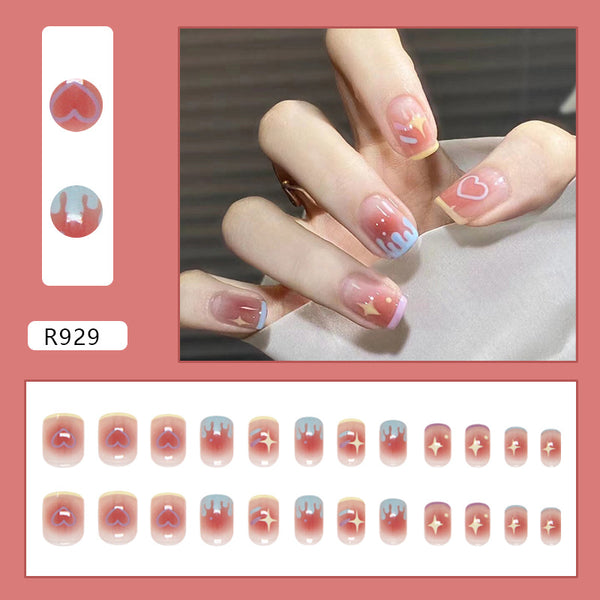 12 Sizes-24 Pcs Press On Nails R929