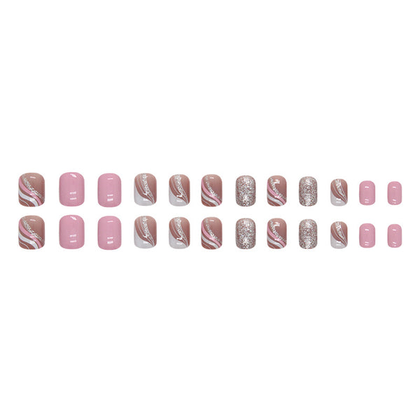 12 Sizes-24 Pcs Press On Nails W1002