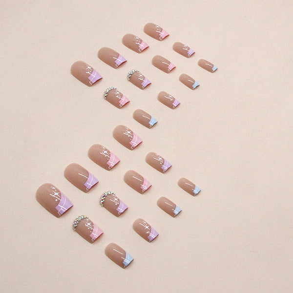 12 Sizes-24 Pcs Press On Nails Z767