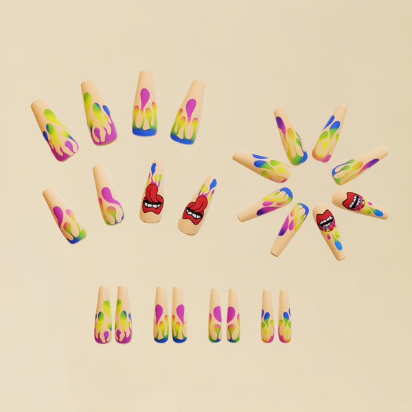 12 Sizes-24 Pcs Press On Nails Y208