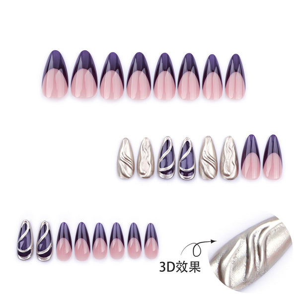 12 Sizes-24 Pcs Press On Nails JP3515