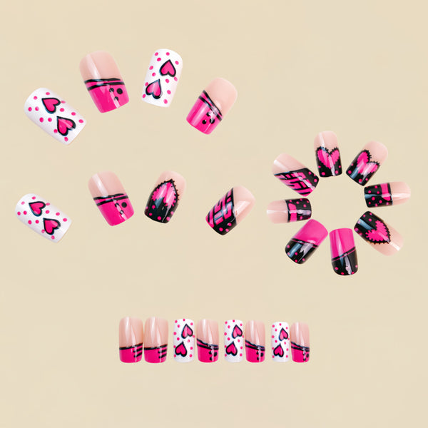 12 Sizes-24 Pcs Press On Nails Y1618